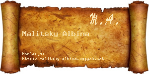 Malitsky Albina névjegykártya